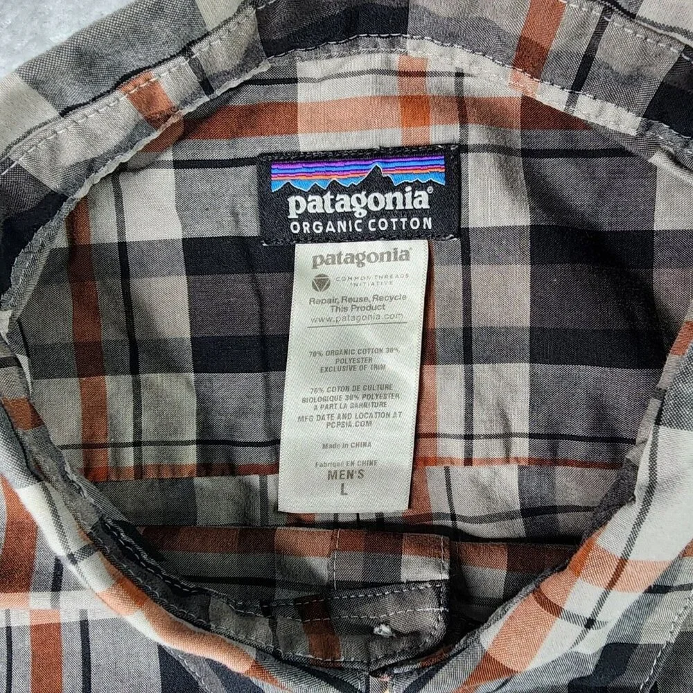 Patagonia Shirt Men Medium Plaid Organic Cotton Long Sleeve Casual Preppy Office